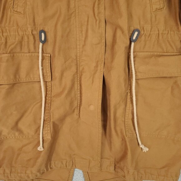 Gap Jacket Mens Medium Military Fishtail Parka Removable Hood Liner Brown Canvas - Picture 3 of 13